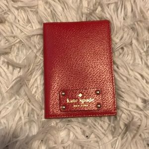 NWOT Red Leather Kate Spade Passport Holder